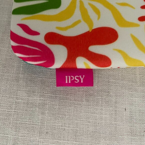 Colorful Summer Tropical Print Makeup Bag sz 5" x 8" Zippered Pouch by Ipsy - Picture 5 of 6